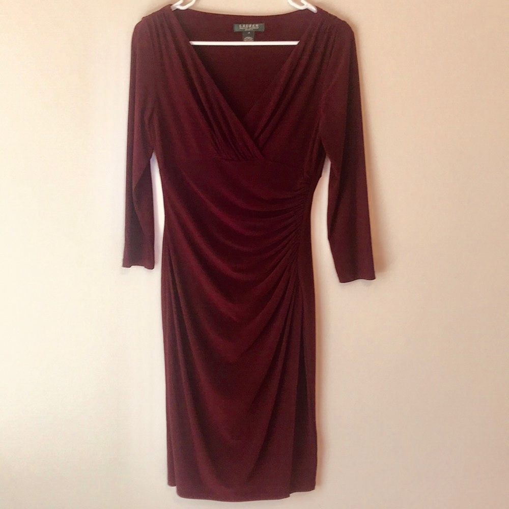 Burgundy Ralph Lauren Midi Dress